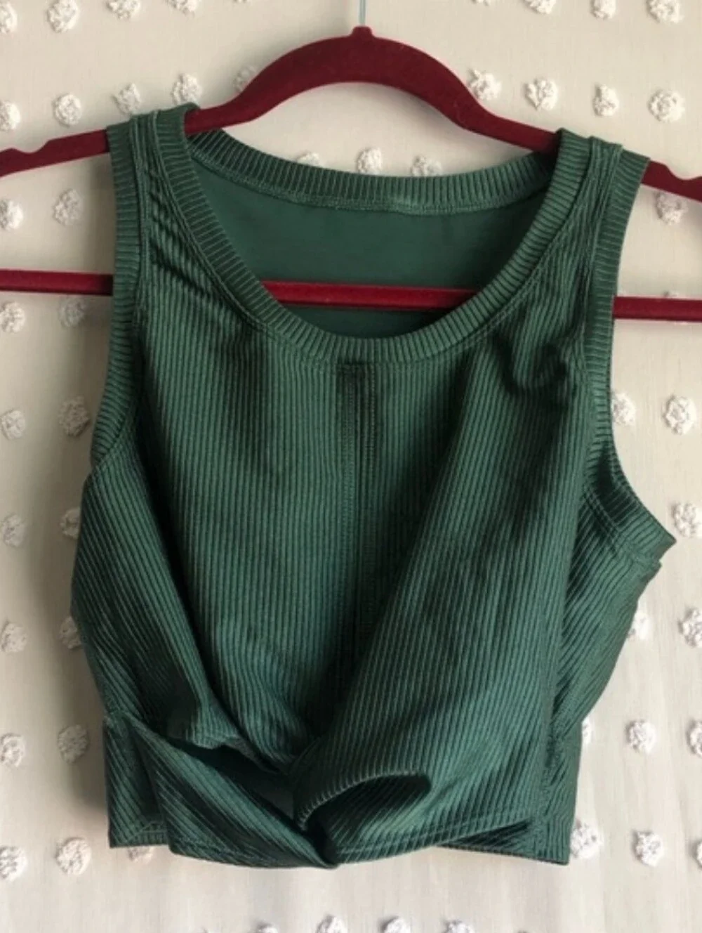 MATCHING SET: Aerie Offline Ribbed Metallic Green Top And Leggings Workout set